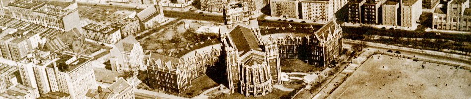 Aerial view of Shepard Hall ca 1930's
